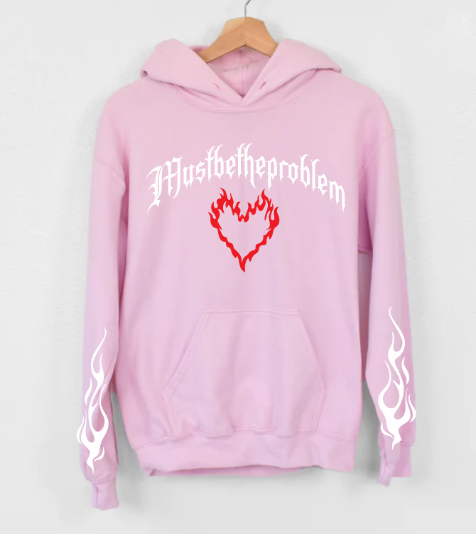 MUST BE THE PROBLEM - JUST DOING MY BEST - UNIXED - LIGHT PINK HOODIE
