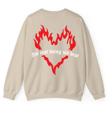 MUST BE THE PROBLEM - JUST DOING MY BEST - UNIXED - SAND CREWNECK ''''