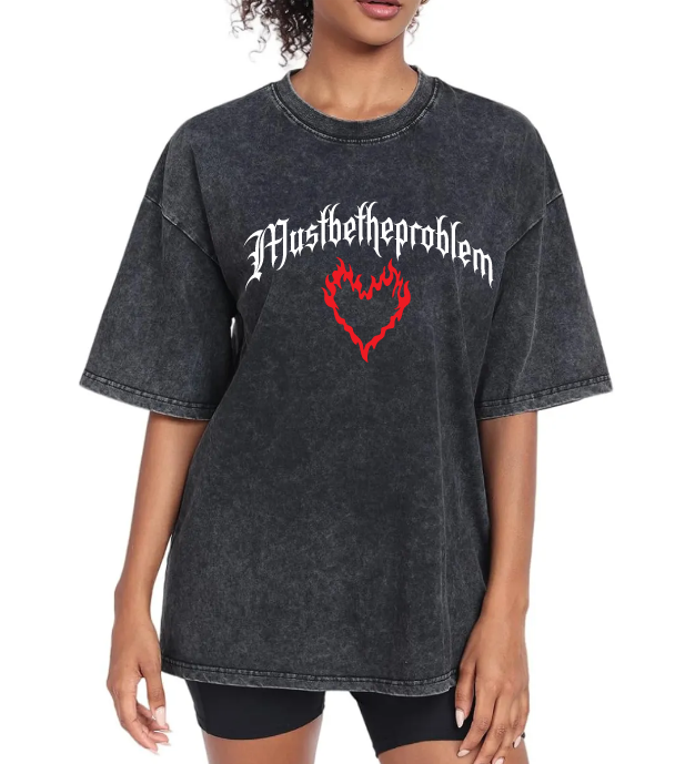 MUST BE THE PROBLEM - JUST DOING MY BEST - UNIXED - ACID WASH T-SHIRT