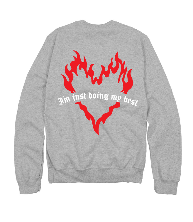 MUST BE THE PROBLEM - JUST DOING MY BEST - UNIXED - HEATHER GREY CREW