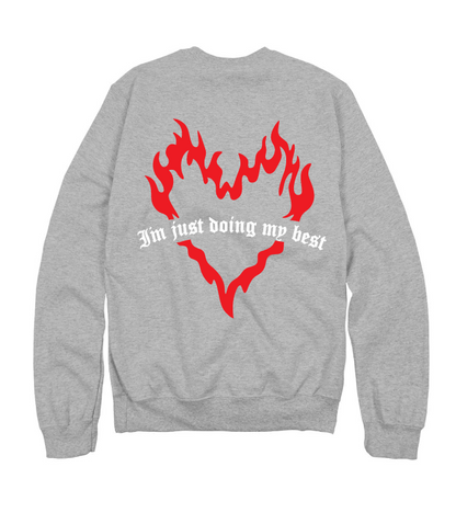 MUST BE THE PROBLEM - JUST DOING MY BEST - UNIXED - HEATHER GREY CREW