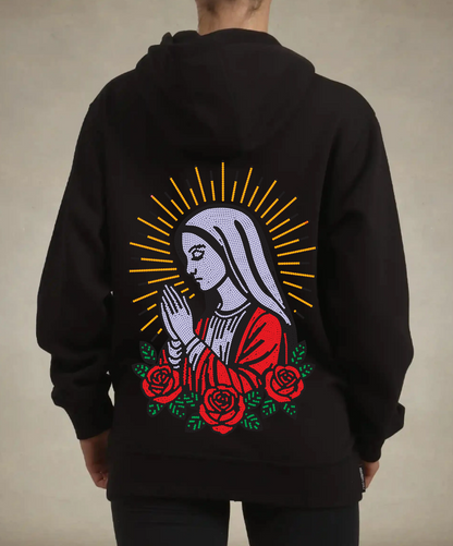 SIEMPRE BENDECIDA - RHINESTONES - UNISEX - BLACK HOODIE