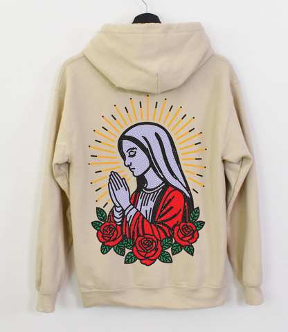 SIEMPRE BENDECIDA - RHINESTONES - UNISEX - SAND HOODIE