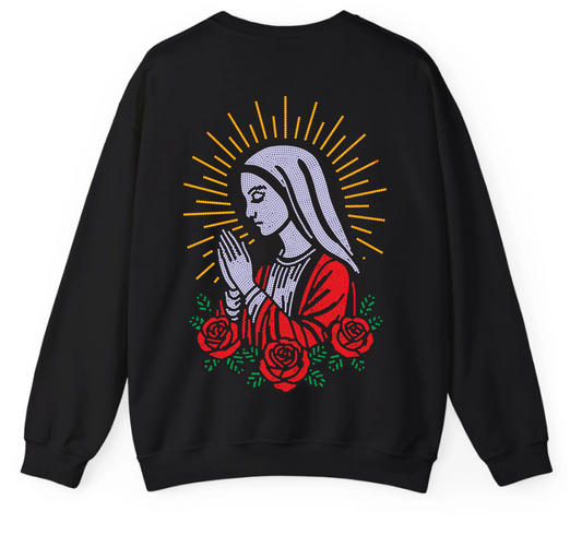 SIEMPRE BENDECIDA - RHINESTONES - UNISEX - BLACK CREWNECK
