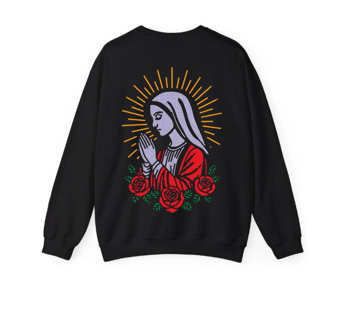 BENDECIDO - UNISEX - BLACK CREWNECK SWEATSHIRT